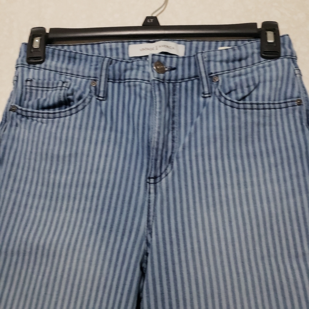 VINTAGE X AMERICA....Striped High rise  Blue Jeans...size:8/29 - Picture 8 of 11
